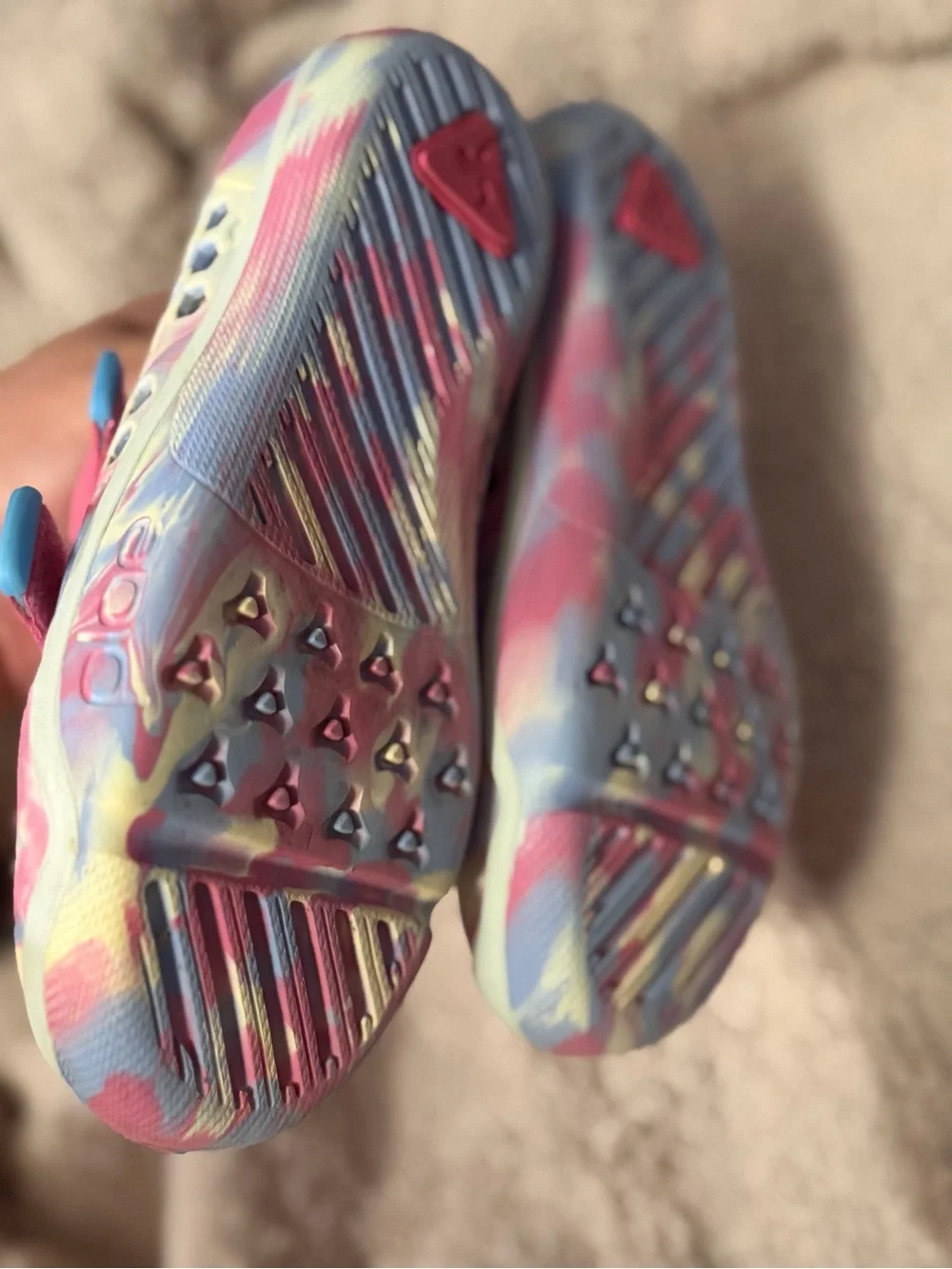 Kids Pink Marble Clog with Double Straps